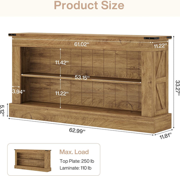 English Elm Sleek Wood Grain Console Table Geometric Base Slim Entryway Sofa Foyer Accent T3971P464338