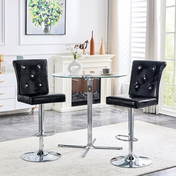 English Elm 4-pack Pu High-back Dining Chairs with Powder-coated Metal Legs for Modern Kitchens Black W3875P371070