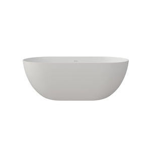 English Elm 59 Inch Freestanding Soaking Tub Eco Stone Resin Matte Finish Spa Bath Basin W2704P369954