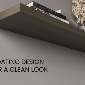 English Elm Ecco 47" Floating Wall Shelves Set of 2 in Olive – Hidden Brackets, Sturdy Particleboard Display_trim B200P361985