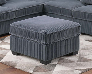 English Elm Contemporary Corduroy Sectional Set with Usb Ports Ottoman and Modular Living Room Seating B011S02200