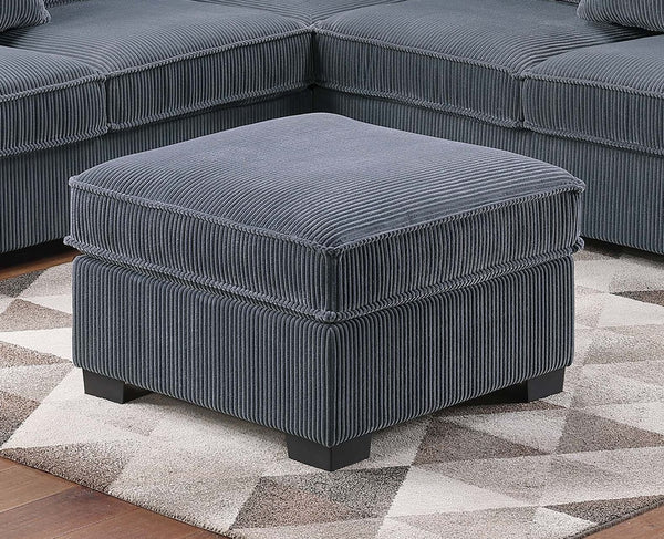 English Elm Contemporary Corduroy Sectional Set with Usb Ports Ottoman and Modular Living Room Seating B011S02200