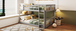 English Elm Full Over Bunk Bed Pine Frame Gray Finish Kids Guest Room Sleep Solution LT100207AAE