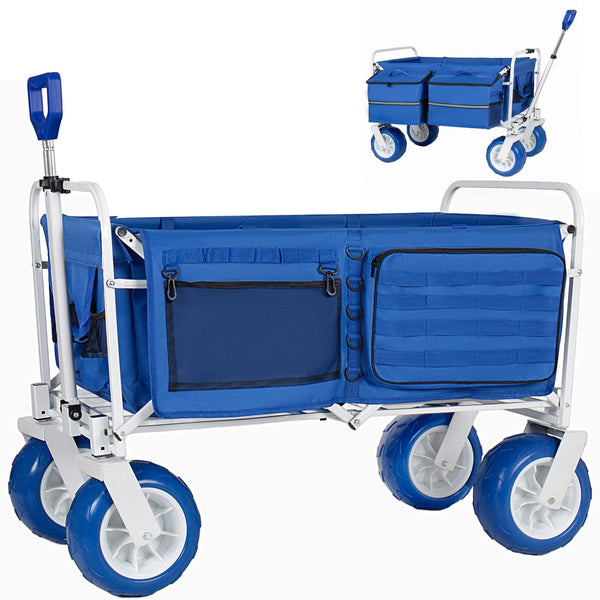 English Elm Beach Wagon Heavy Duty Folding Cart with 500lb Capacity and All Terrain Pvc Wheels W2932P412003