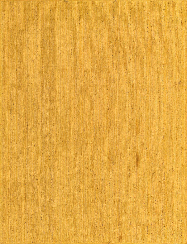 Unique Loom Braided Jute Dhaka Hand Braided Solid Rug Yellow,  9' 0" x 12' 2"