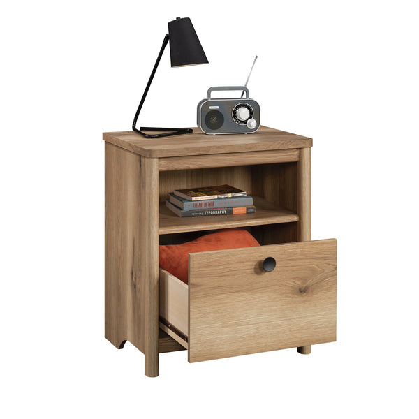 English Elm Night Stand - Compact Brown Finish Storage With Durable Engineered Wood For Stylish Bedroom Solutions B356P402754