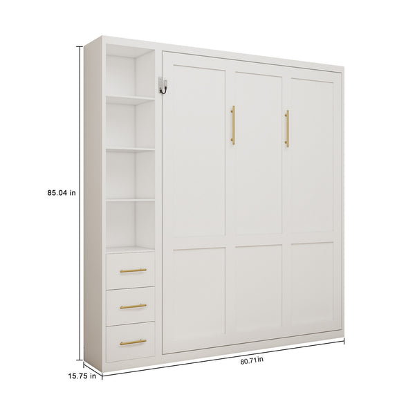 English Elm Diy Queen Murphy Bed with Integrated Workspace Desk for Studio and Home Office W5290S00002