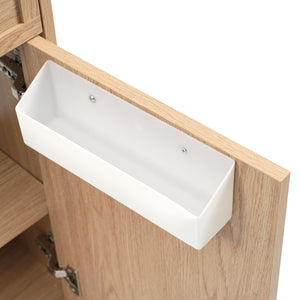 English Elm 15.75" Rustic Bathroom Vanity with Reversible Resin Sink, Soft-Close Door, Adjustable Shelf, Compact Elegance N729P285513N