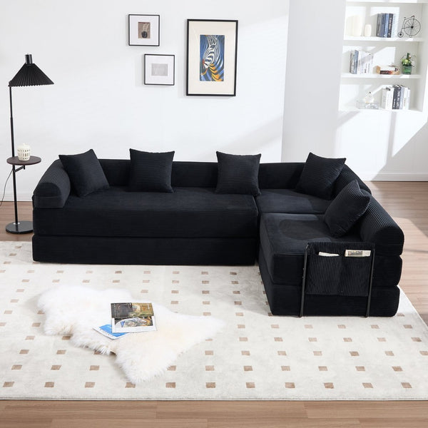 English Elm United We Win Convertible Folding Sofa Bed - Plush Corduroy, Memory Foam Comfort For Any Room! W1568S00248-GIGA