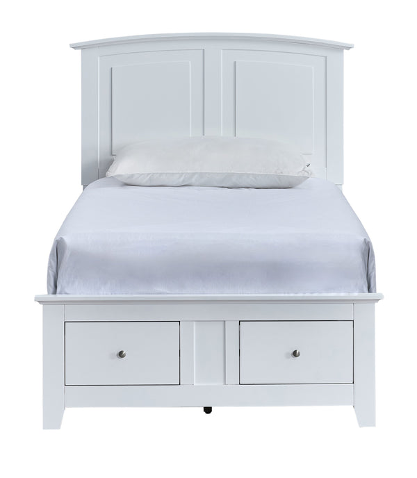 English Elm Hammond Farmhouse Twin Storage Bed with Panel Headboard and Two Under Drawer White B078S00682