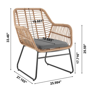 English Elm Antibes 4-Piece Outdoor Conversation Set In Tan & Gray - Stylish, Durable, Weather-Resistant Design B365P398249