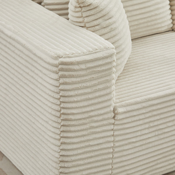 English Elm 106" Plush Corduroy Cloud Sectional Sofa with Right Chaise — Deep Seat, No Assembly, Modern Comfort W1143S00025 W1143S00025