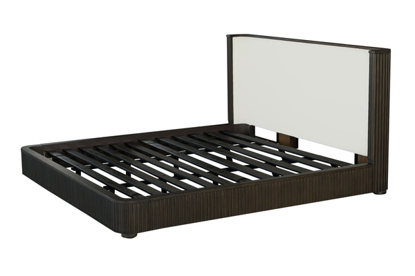 English Elm Clayten Stylish Eastern King Bed With Upholstered Headboard & Espresso Finish For Ultimate Comfort B2726S00278