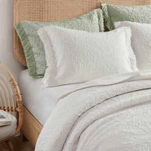 English Elm 3PCS King Bedspread Set - 120"x108" Lightweight Cotton-Blend Coverlet with 2 King Shams, Breathable B035P341101