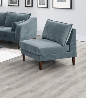 English Elm 6pcs Modular Sofa Set Modular Sectional 6-Piece Morgan Mineral Fabric Modern Suede-Look Comfort Zone B011S01581
