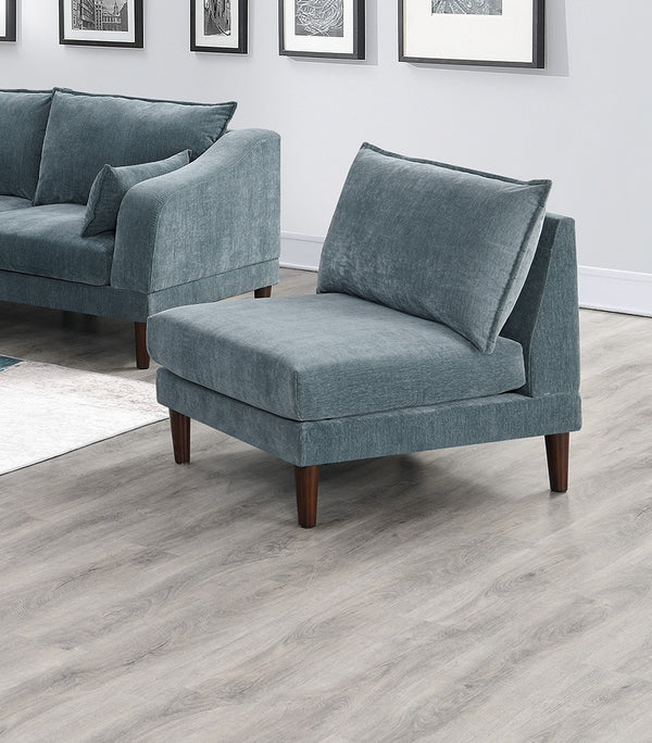 English Elm 6pcs Modular Sofa Set Modular Sectional 6-Piece Morgan Mineral Fabric Modern Suede-Look Comfort Zone B011S01581