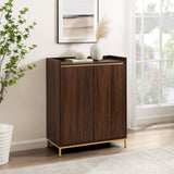 English Elm Walker Edison - Contemporary Minimalist 2-Door Accent Cabinet – Dark Walnut