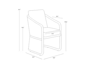 Sunpan Allariz Dining Armchair – Modern Outdoor Seating with UV-Resistant Fabric and Durable Aluminum Frame Warm / Gracebay Light Grey
