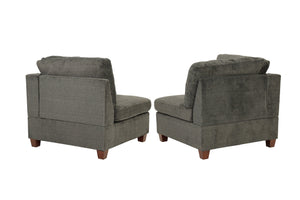 English Elm Modular 2-Piece Soft Gray Chenille Set - Versatile Seating For Stylish Living Room Configurations B089S00002