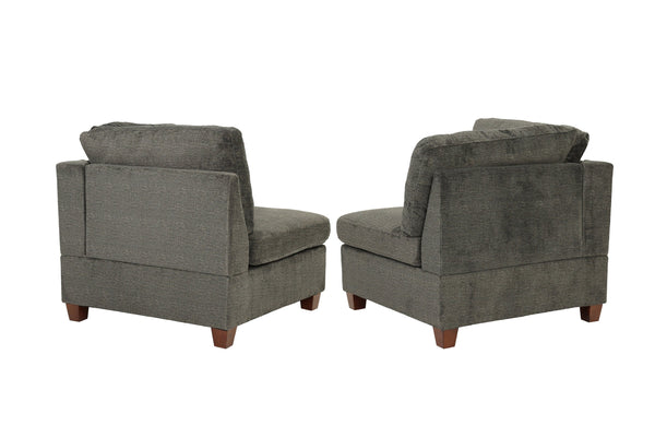 English Elm Modular 2-Piece Soft Gray Chenille Set - Versatile Seating For Stylish Living Room Configurations B089S00002