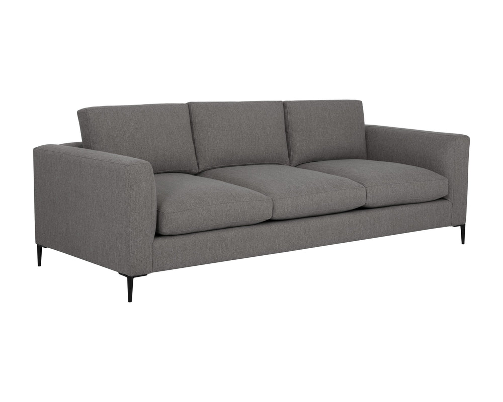 Sunpan Byward Sofa - Sustainable Luxury with Reversible Cushions, Feather-Soft Comfort & Durable Design Liv Smoke