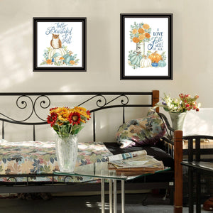 English Elm Trendy Decor 4u Two Piece Autumn Folk Art Set Black Framed Ready to Hang Seasonal Print B067P256636