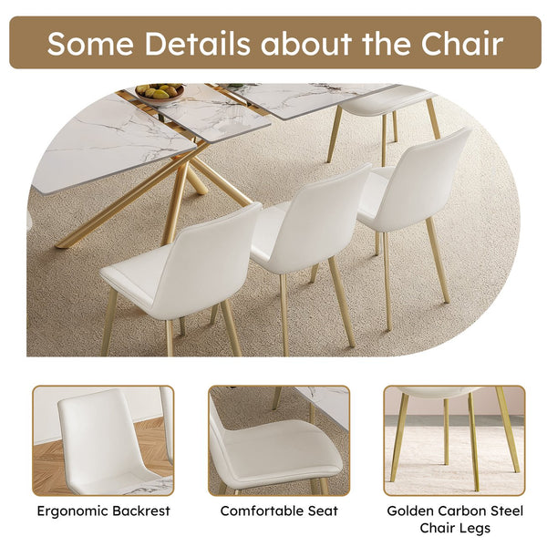 English Elm 59-inch Expandable Glass Top Dining Set Seats 8 with Upholstered Chairs X-base W2700S00091
