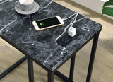 OSP Home Furnishings Norwich C-Table  Black / Black Marble