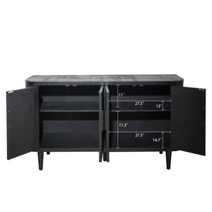 English Elm Accent Storage Cabinet - Modern Freestanding Buffet With Adjustable Shelves For Stylish Organization W2729P202565