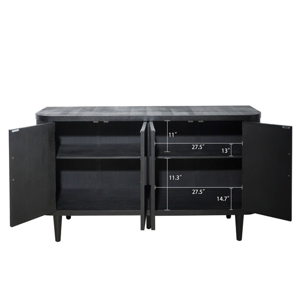 English Elm Accent Storage Cabinet - Modern Freestanding Buffet With Adjustable Shelves For Stylish Organization W2729P202565