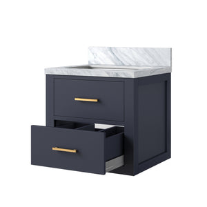English Elm Blue Solid Wood Single Bath Vanity 20" W x 18" D with Acrylic Top, Soft-Close, Fully Assembled, Easy Install B2731P257893