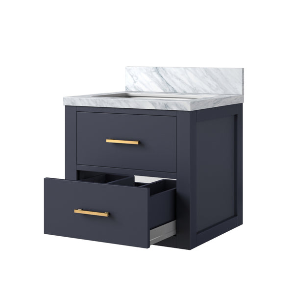 English Elm Blue Solid Wood Single Bath Vanity 20" W x 18" D with Acrylic Top, Soft-Close, Fully Assembled, Easy Install B2731P257893