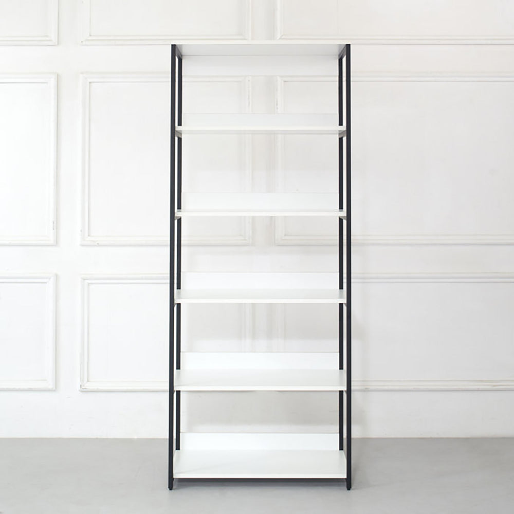 English Elm Fiona White 96" Freestanding 3-Tower Walk-In Closet System, 7 Shelves, Eco Wood + Powder Metal Frame B040S00084