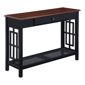 OSP Home Furnishings Oxford Foyer Table Black Frame / Cherry Top