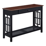 OSP Home Furnishings Oxford Foyer Table Black Frame / Cherry Top