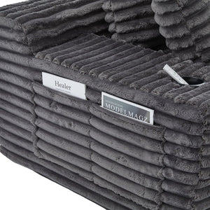 English Elm Oversized Corduroy Cloud Couch Convertible Sleeper Sofa with Memory Foam Seating Dark Gray W395S00117
