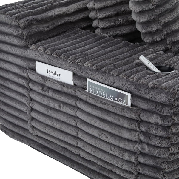English Elm Oversized Corduroy Cloud Couch Convertible Sleeper Sofa with Memory Foam Seating Dark Gray W395S00117