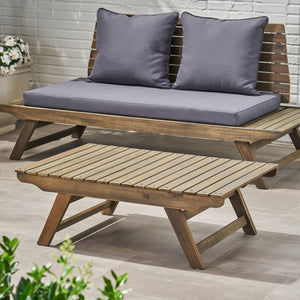 English Elm Christopher Knight Home® - SEDONA Acacia Outdoor Coffee Table with Open Slat Top, Durable Wood Design for Patio Living Spaces Grey 41.5 L x 28.25 W x 7.5 H 65811.00DGRY