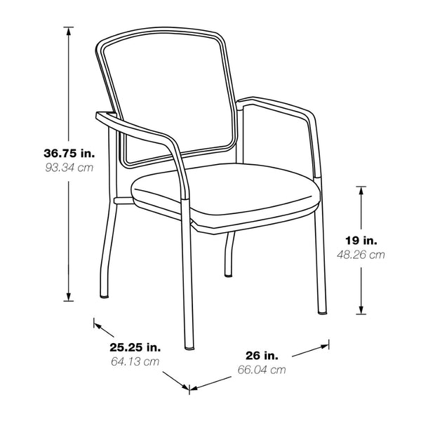 OSP Home Furnishings Guest Chair with Mesh Back Lumbar Support and Chrome Legs for Reception or Office Use 88710C-30