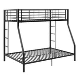 Twin Over Double Bunk Bed, Black