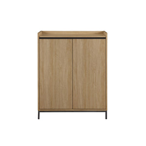 English Elm Walker Edison - Contemporary Minimalist 2-Door Accent Cabinet – Coastal Oak