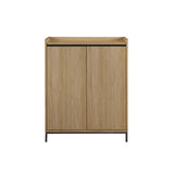 Walker Edison - Contemporary Minimalist 2-Door Accent Cabinet – Coastal Oak