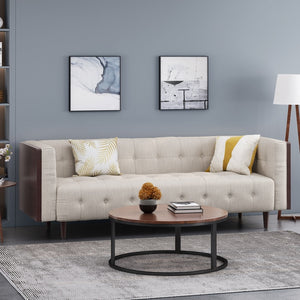 English Elm Christopher Knight Home® - 69871.00Abge_69871.00Bbge Elegant 3-Seater Sofa With Mid-Century Charm And Plush Beige Upholstery N771P225911M_N771P225927M