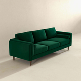 English Elm Ashcroft Furniture - Amber Mid Century Modern Dark Green Luxury Modern Velvet Sofa