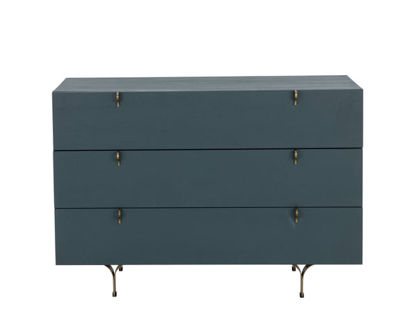 Sunpan Celine Dresser - Elegant Rubberwood Design with Antique Brass Feet for a Stunning Bedroom Upgrade Teal
