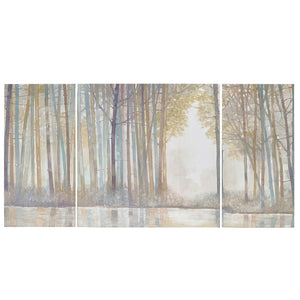 JLA Home Madison Park - Triptych Forest Reflections by Norman Wyatt Jr. — 3-Piece Gallery-Wrapped Canvas Set with Gel Coating, Ready to Hang MP95C-0041
