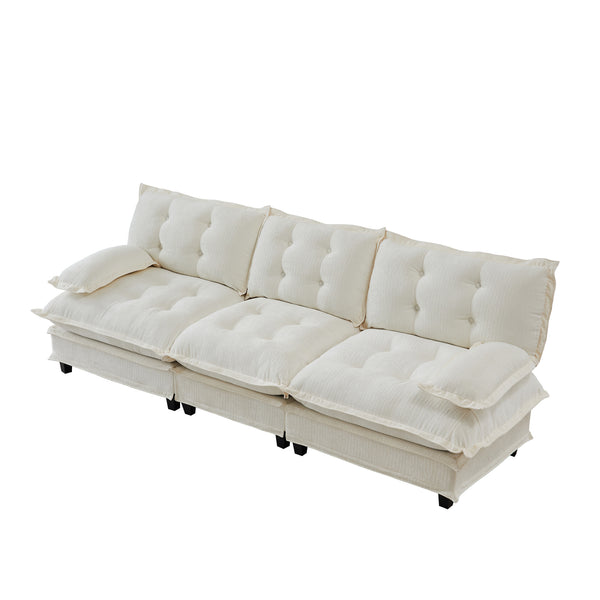 English Elm 107" Modular Cloud Sectional Sofa Deep Seat Chenille Couch for Living Room W714S01677