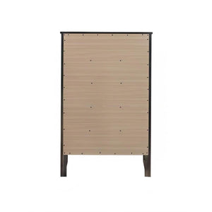 English Elm Daniel Assembled 5-Drawer Chest with English Dovetail Drawers, Metal Hardware & Solid Wood Frame Black 51 L x 34 W x 18 H B078P400744