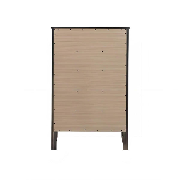 English Elm Daniel Assembled 5-Drawer Chest with English Dovetail Drawers, Metal Hardware & Solid Wood Frame Black 51 L x 34 W x 18 H B078P400744