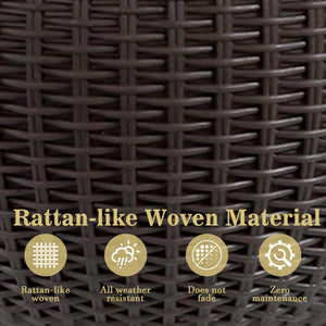English Elm 13.4 Inch Rattan Texture Self Watering Hanging Planter with Reservoir for Balcony Brown W3213P383079
